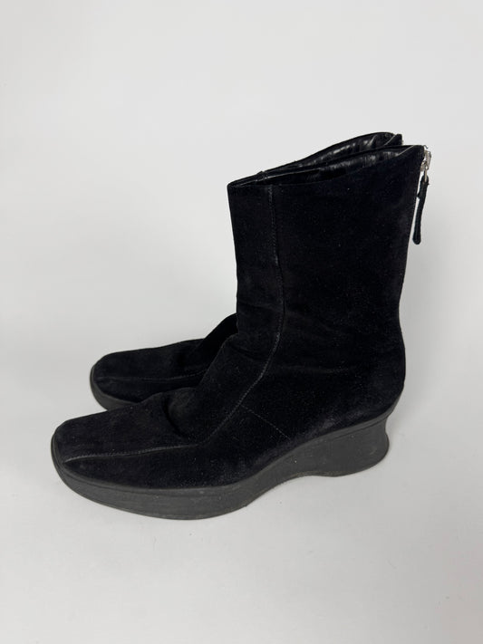 Prada Aero Suede Leather Platform Boots FW 1999 - 39,5 IT/40 EU