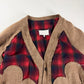 Maison Margiela x Pendleton Red Tartan Plaid Tan Knit Western Fringe Cardigan FW 2023 - XXL