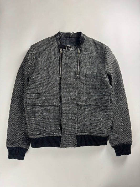 Dior Homme Wool Navigate Leather Belted Collar Bomber Jacket FW 2007 - L