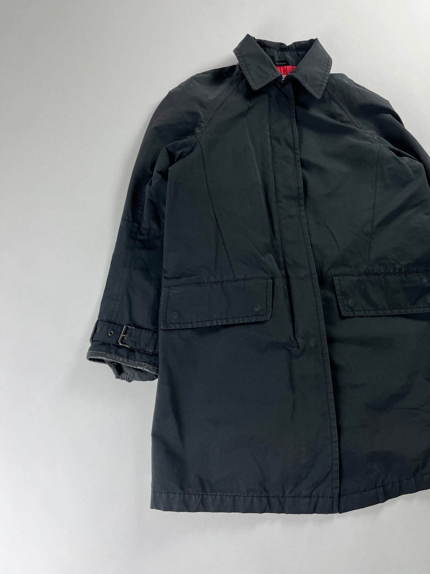 Prada Classic Navy Nylon Trench Coat 1990s - XS