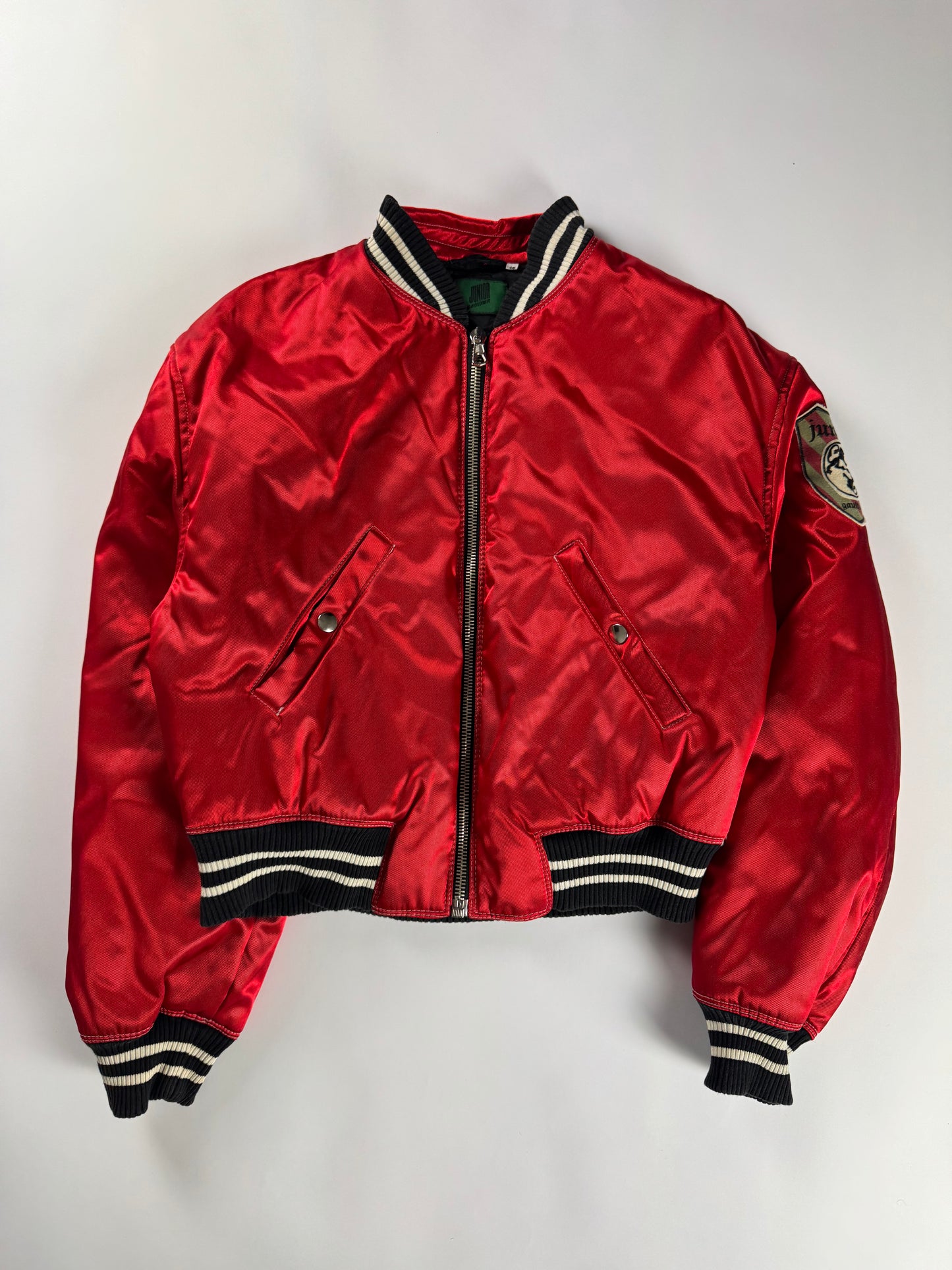Jean Paul Gaultier Red Cropped Bomber Jacket 2010s - S