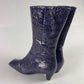 Miu Miu Snakeskin Tan Purple Python Square Toe Leather Boots FW 1999 - 38,5 IT/39,5 EU