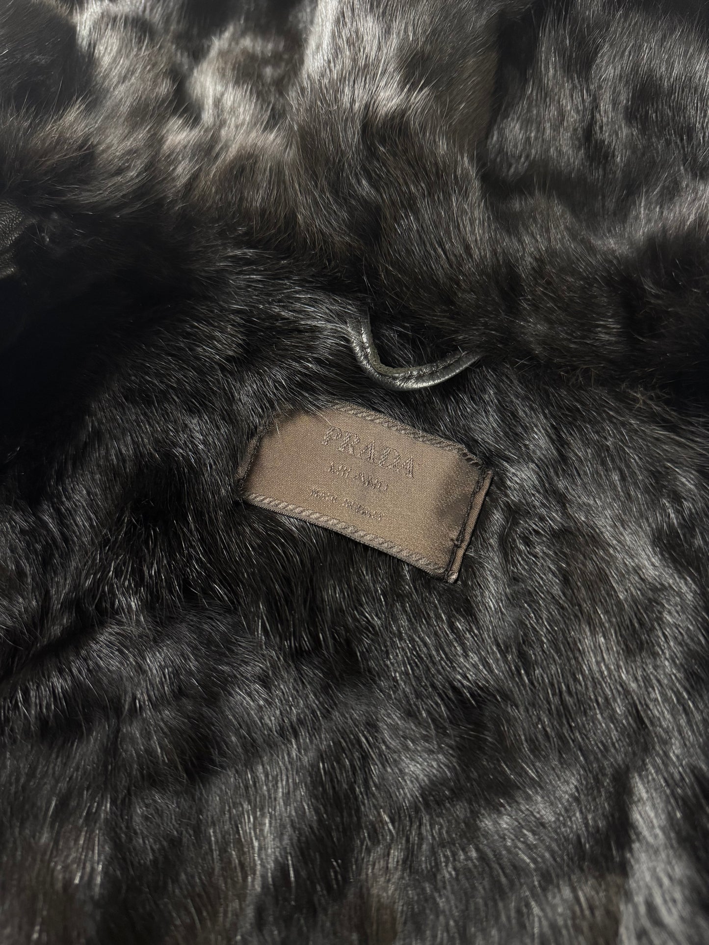 Prada Inside Fur Hooded Leather Jacket FW 1996 - S