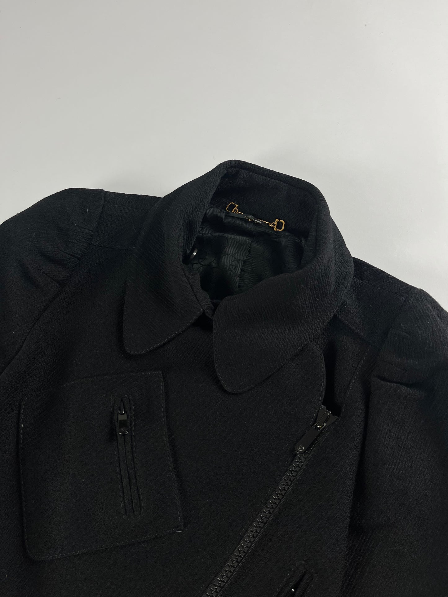 Gucci Black Premium Wool Asymmetrical Jacket FW 2007 - S