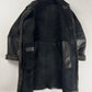 Louis Vuitton Sample Charcoal Shearling Cloude Sleeve Midi Black Collar Leather Tab Pocket Coat FW 2011 - M