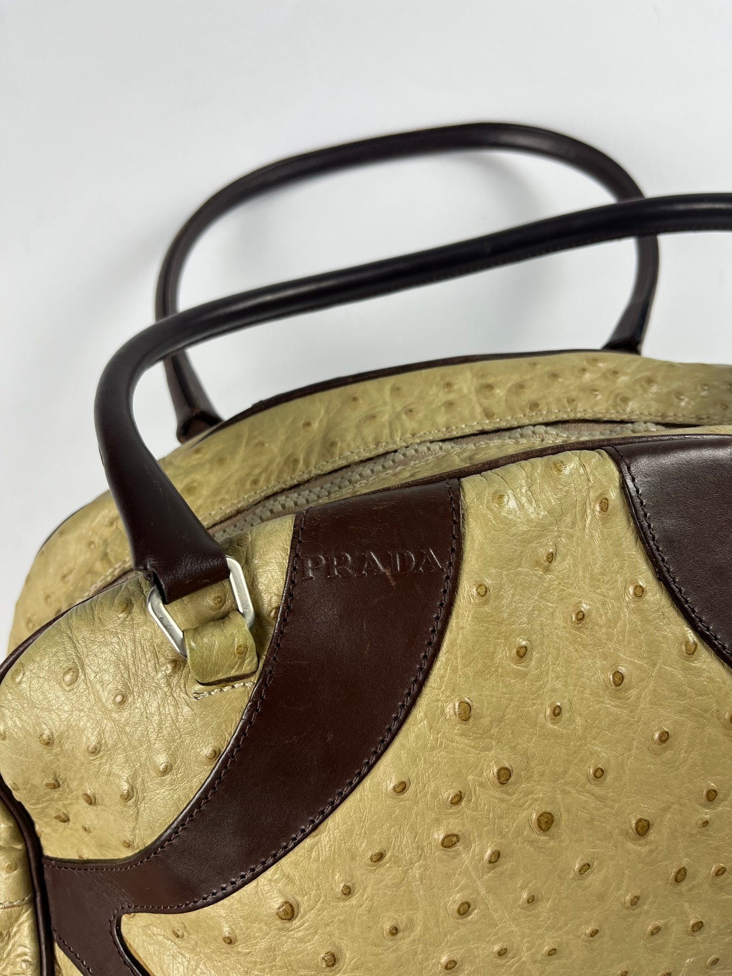 Prada Ostrich Leather Bowling Bag SS 2000 - OS