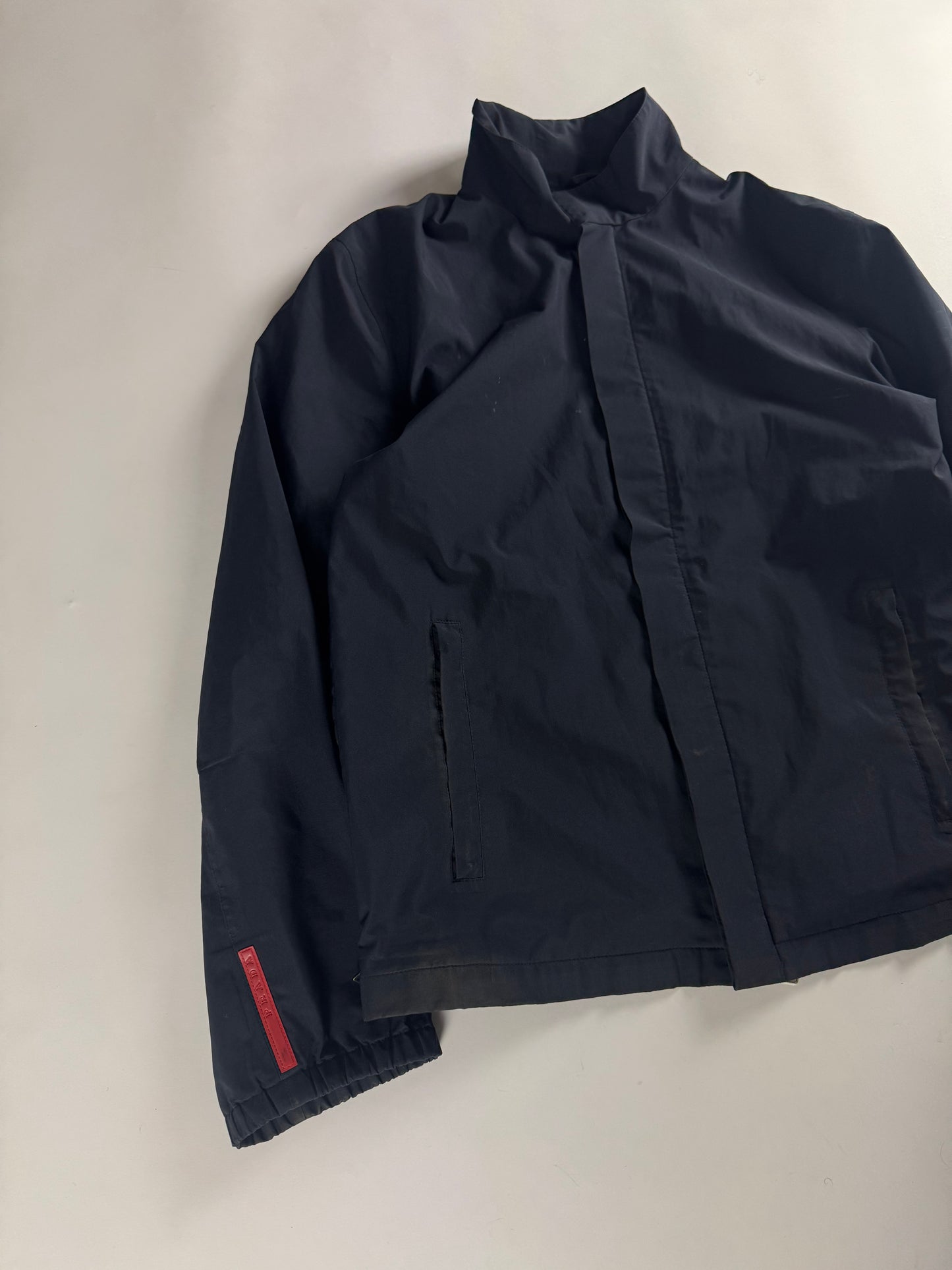 Prada Linea Rossa Navy Nylon Convertible Hoodie Jacket FW 1999 - L