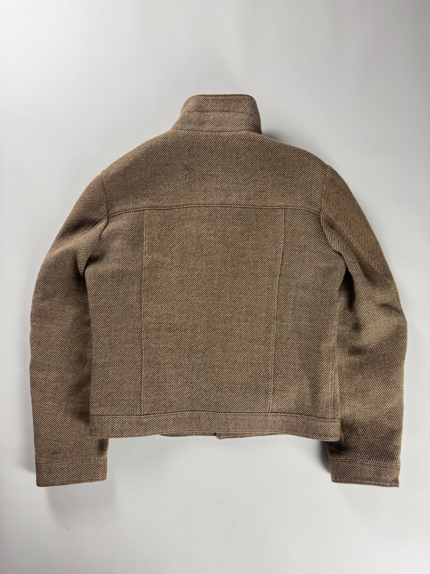 Prada Premium Textured Wool Minimalist Funnel Collar Jacket FW 1999 - L