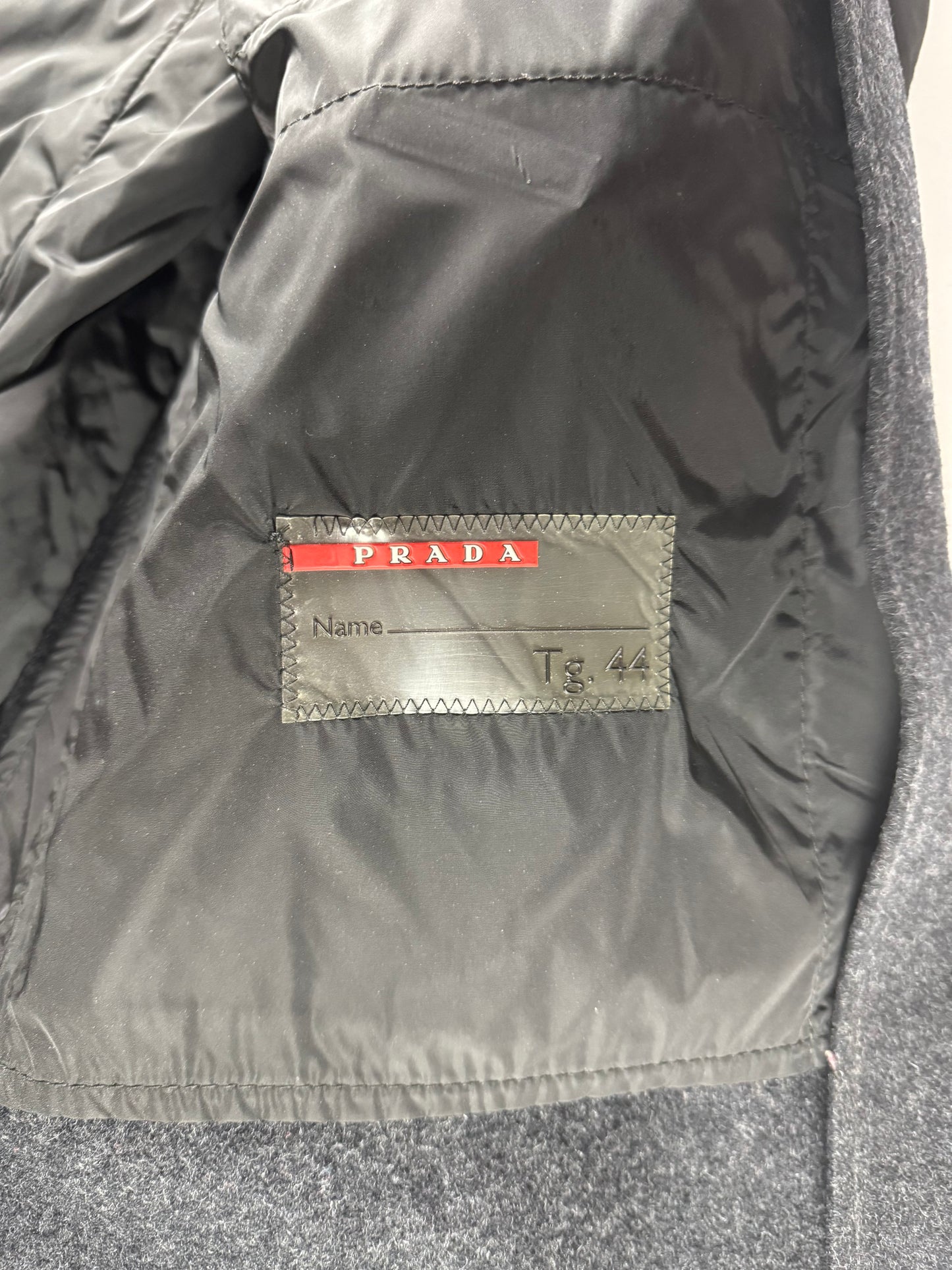 Prada Two Tones Hybrid 2 in 1 Belted Premium Brushed Wool Overcoat 2000s - S