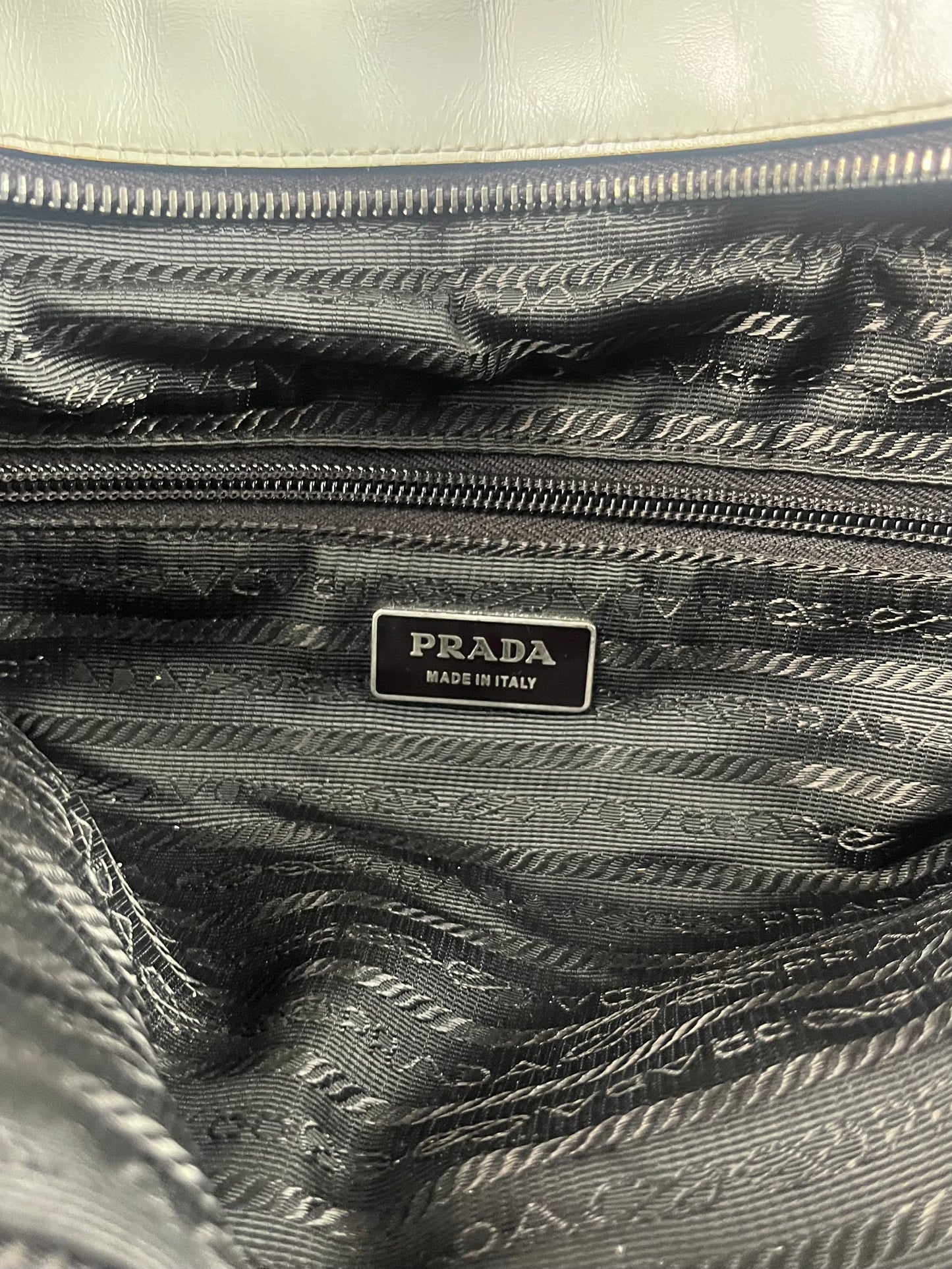 Prada White Leather Bowling Bag FW 2000 - OS