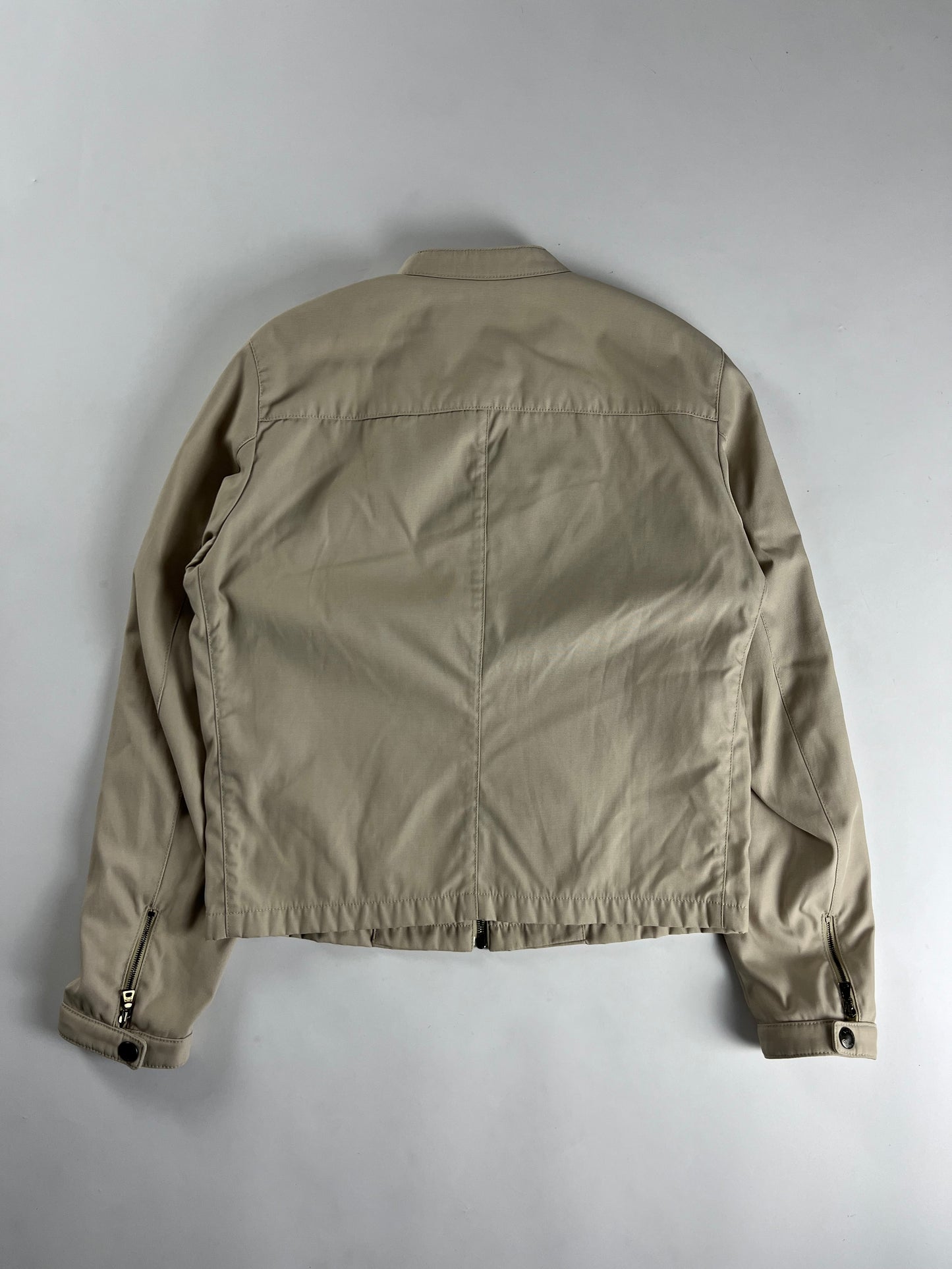 Prada Cream Double Front Zipper Pocket Moto Jacket 2010s - M