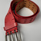 John Galliano Triple Prong Holed Red Gallant Leather Belt 2000s - 80 CM