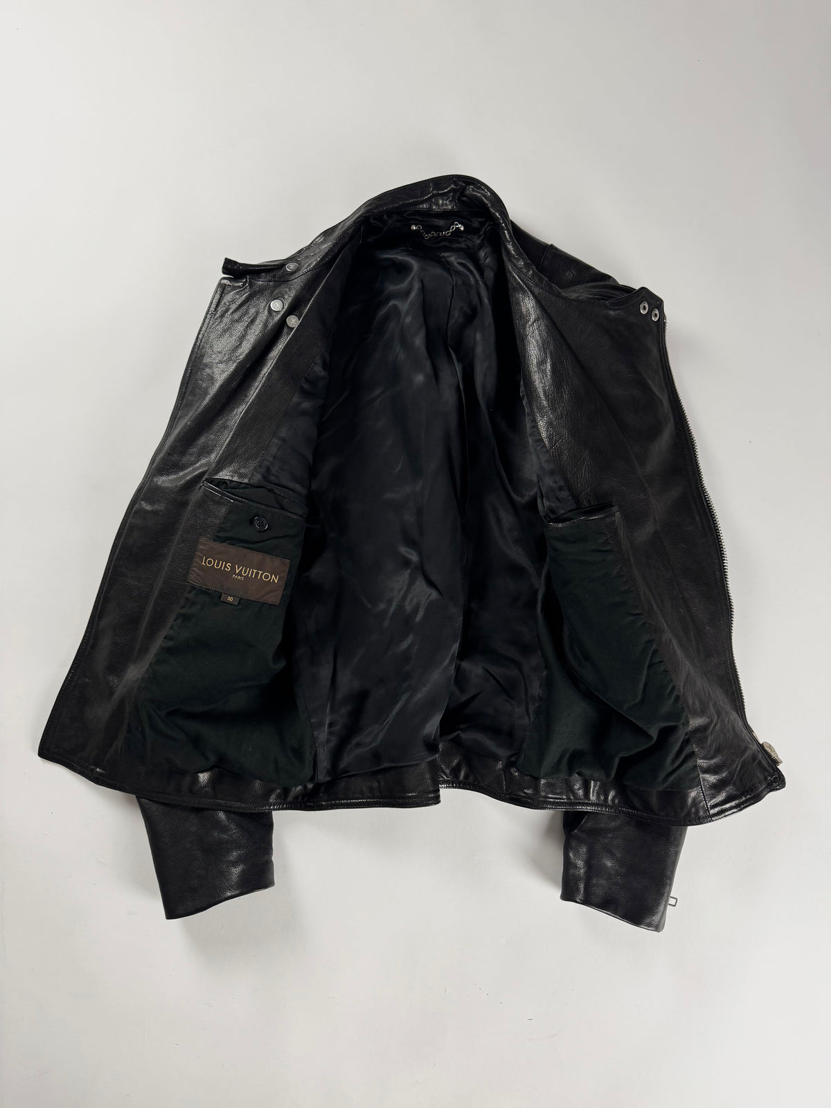 Louis Vuitton Black Heavy Leather Perfecto Biker Jacket SS 2008 - M