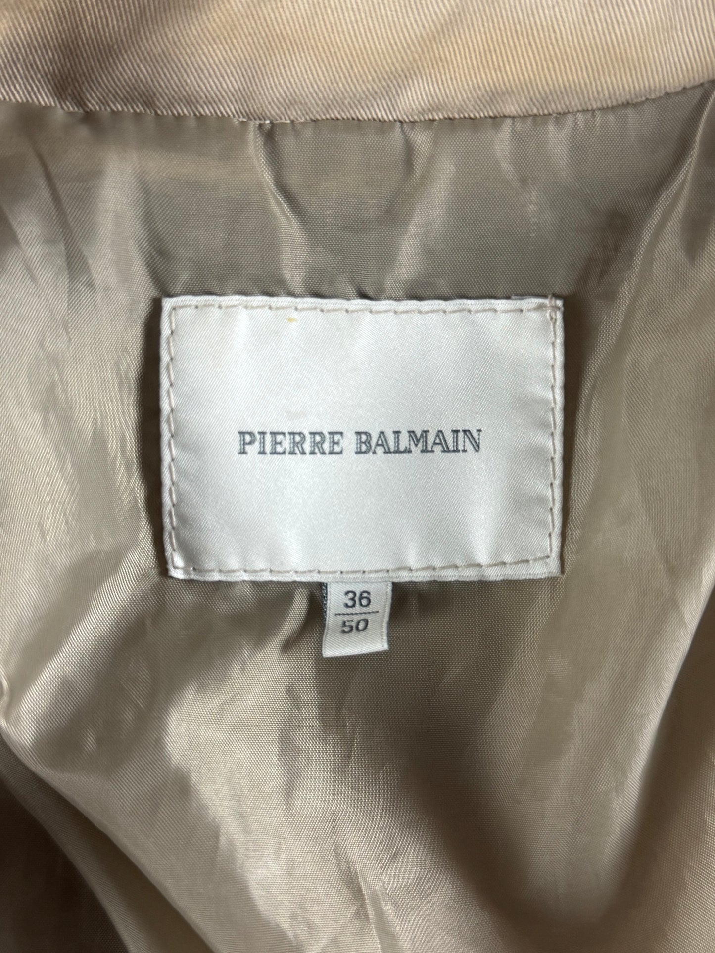Balmain Tan Beige Belted Waist Biker Jacket 2010s - M