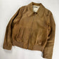 Miu Miu Camel Tan Leather Bomber Pointed Collar Jacket 2000s - M
