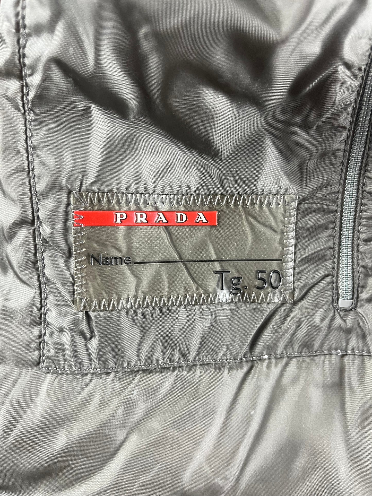 Prada Linea Rossa Sample Tracksuit Red Stripes Nylon Jacket 2000s - L