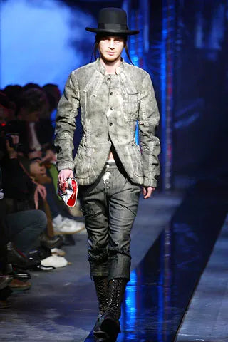 John Galliano Washed Painted Denim Blazer FW 2006 - L