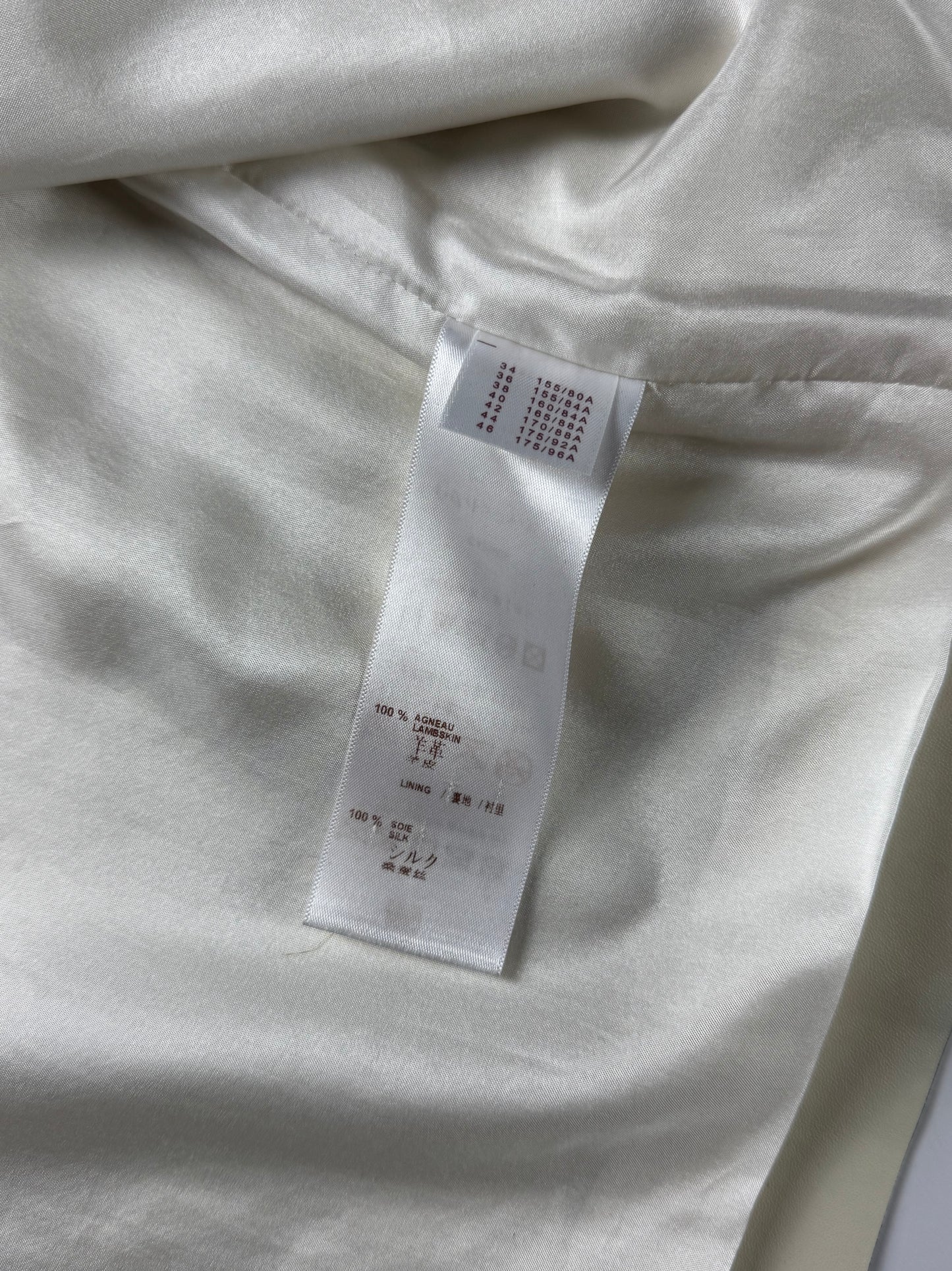 Louis Vuitton Cream Ivory Leather Zip Up Vest FW 2015 - S