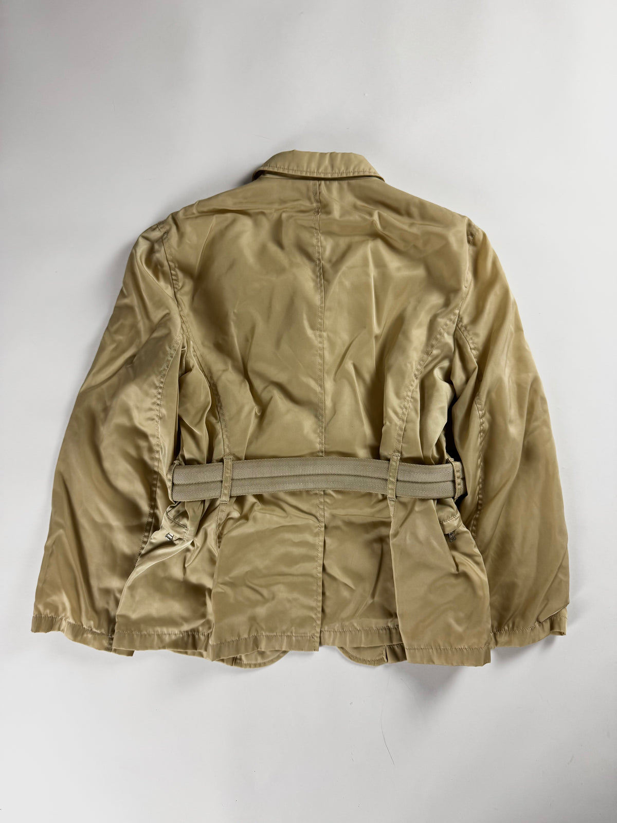 Prada Milano Cream Strapped Belt Nylon Jacket FW 1999 - S