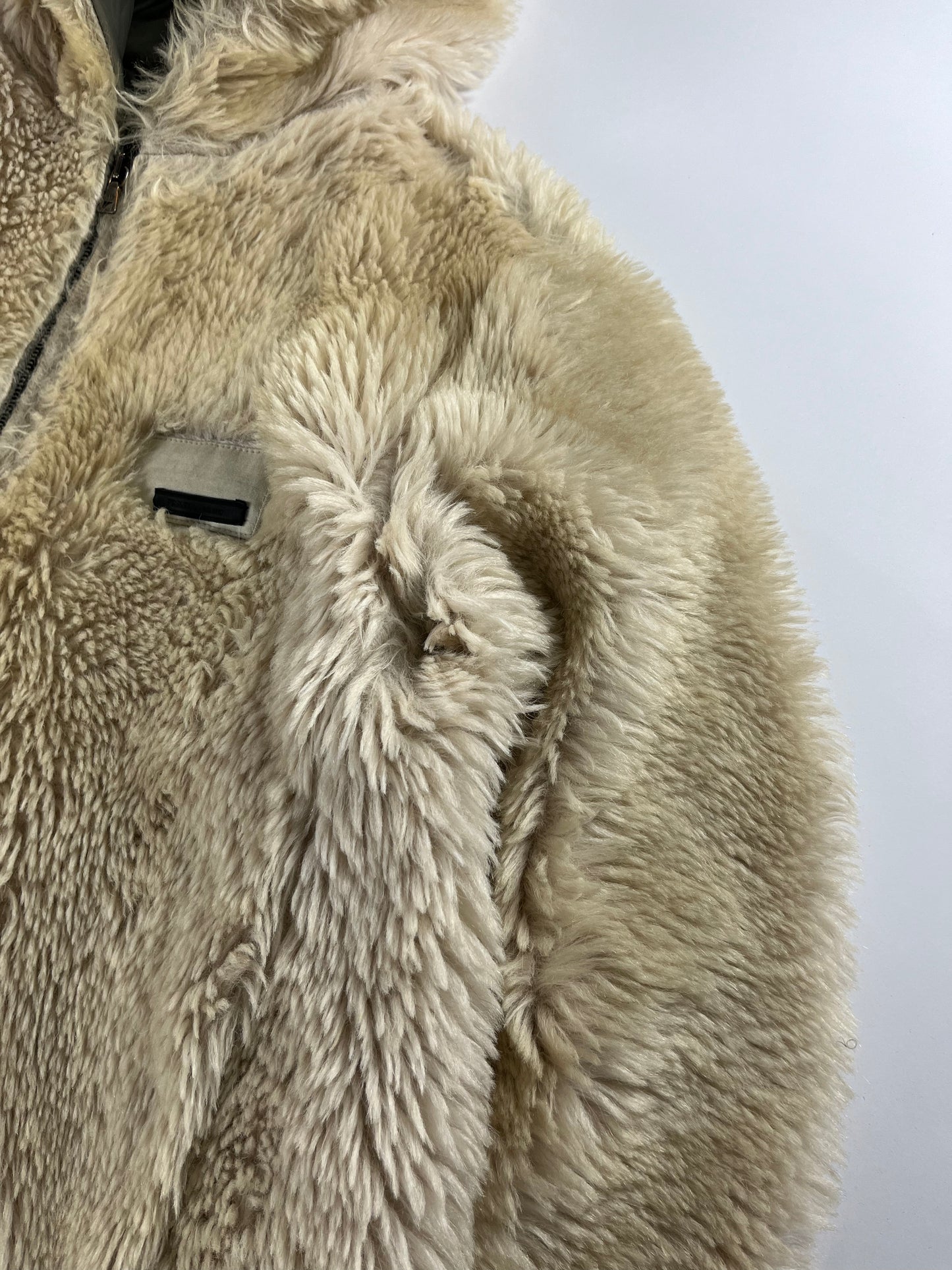 Prada Mainline Cream Fur Zipper Jacket FW 2007 - M