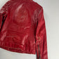 Prada Red Leather Perfecto Asymmetrical Moto Jacket - XS