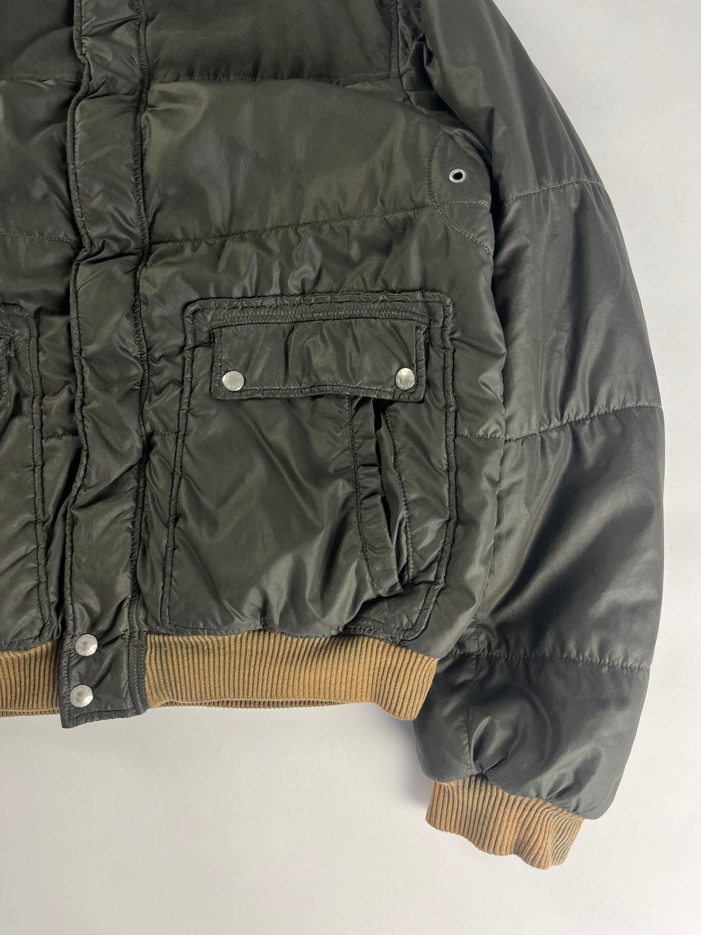 Prada Ribbed Trim Touch Puffer Down Jacket FW 2006 - L