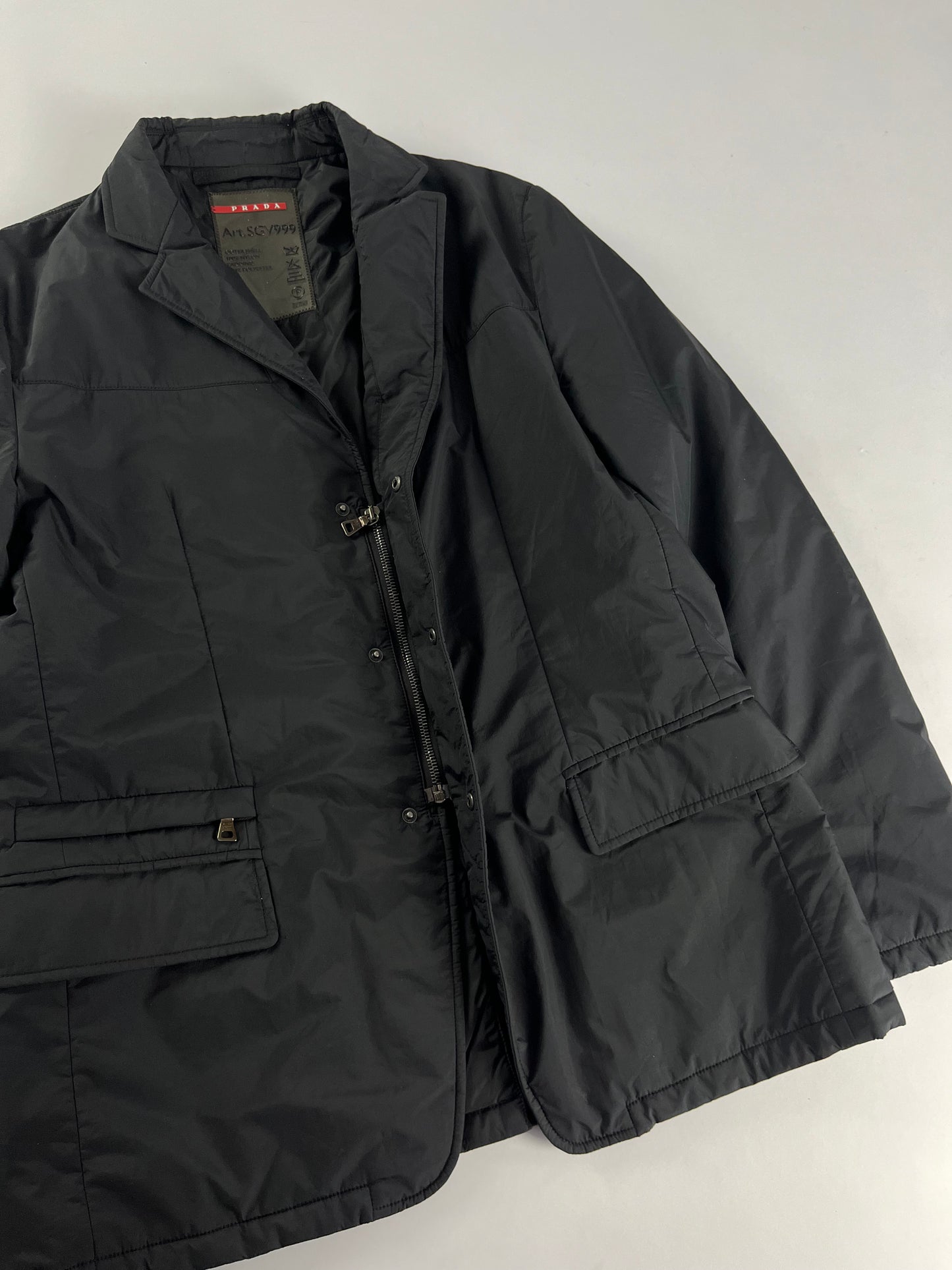 Prada Linea Rossa Black Nylon Wind Stopper Blazer SS 2008 - M