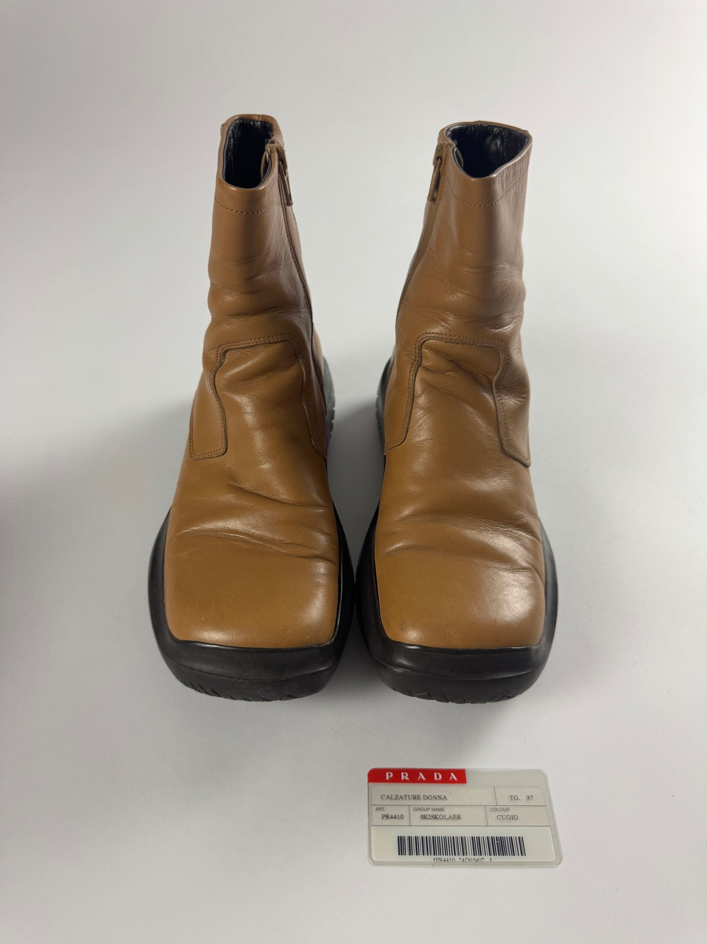 Prada Linea Rossa Camel High Boots FW 1999 - 37 IT/38 EU