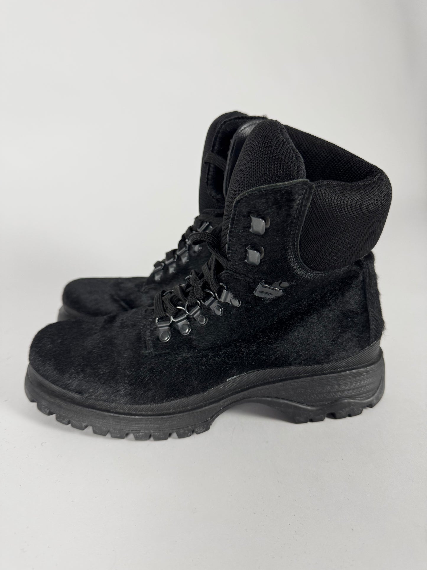 Prada Black Ponyhair Combat Boots FW 1999 - 37 IT/37,5 EU