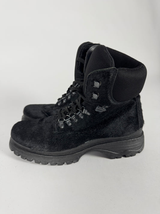 Prada Black Ponyhair Combat Boots FW 1999 - 37 IT/37,5 EU