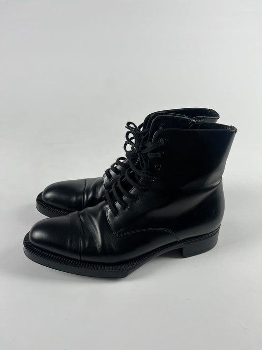 Prada Black Leather Geometric High Boots FW 2012 - 37,5 IT/ 38,5 EU
