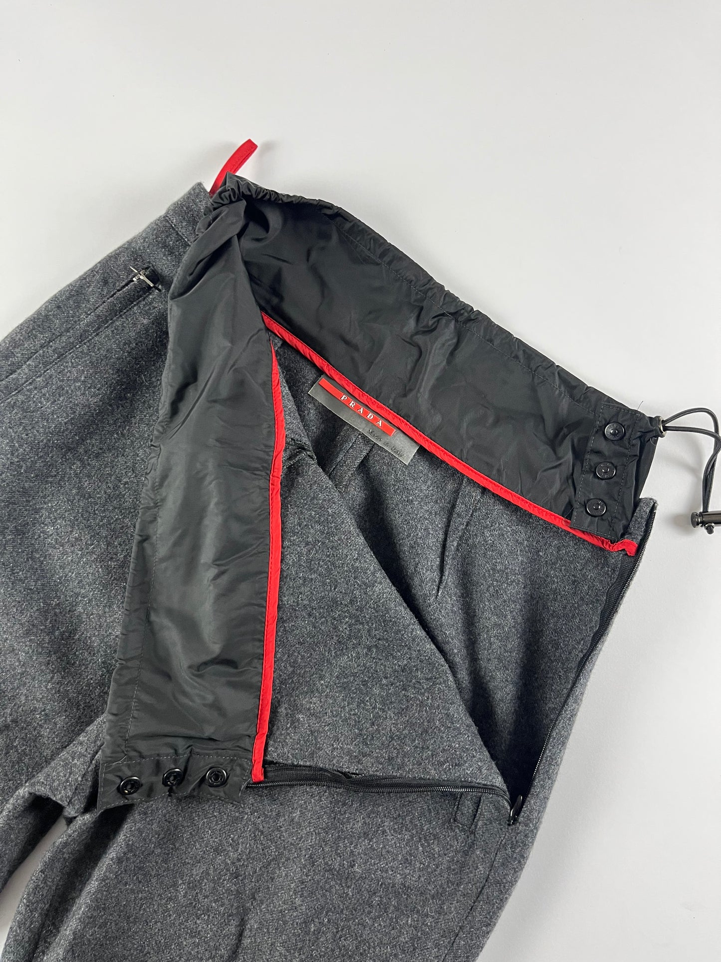 Prada Linea Rossa Grey Strapped 3/4 Pants Fall/Winter 1999 - S