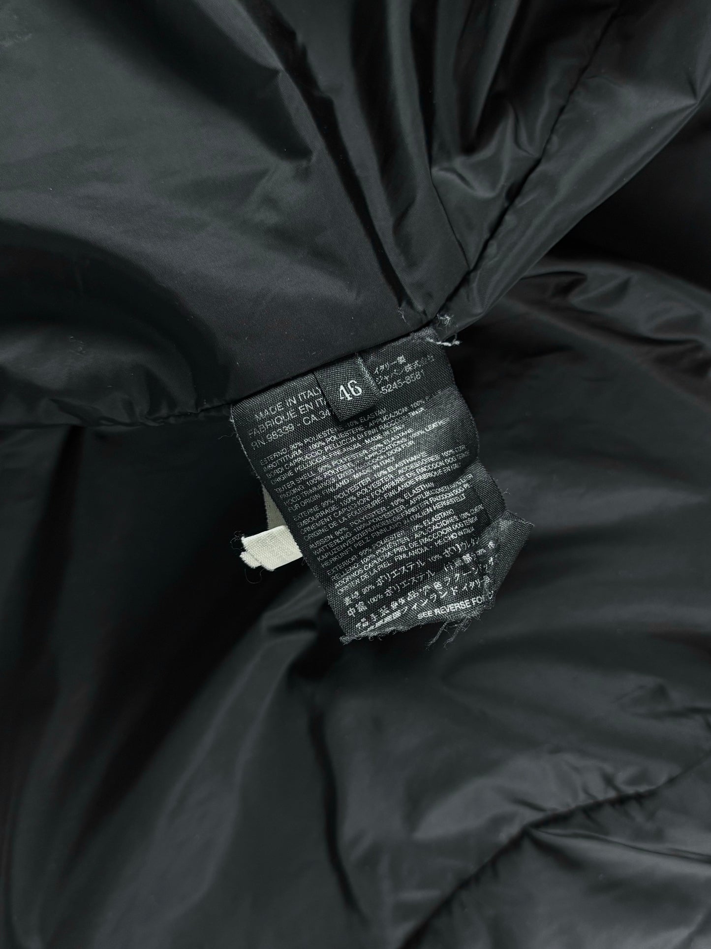 Prada Black Hooded Button Front Parka Coat 2000s - S