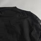 Prada Leather Shoulder Panels Deep V Neck Nylon Sweater FW 2009 - S