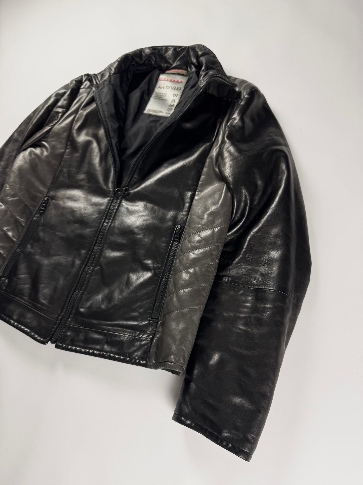 Prada Linea Rossa Astro Dark Leather Jacket FW 2008 - M