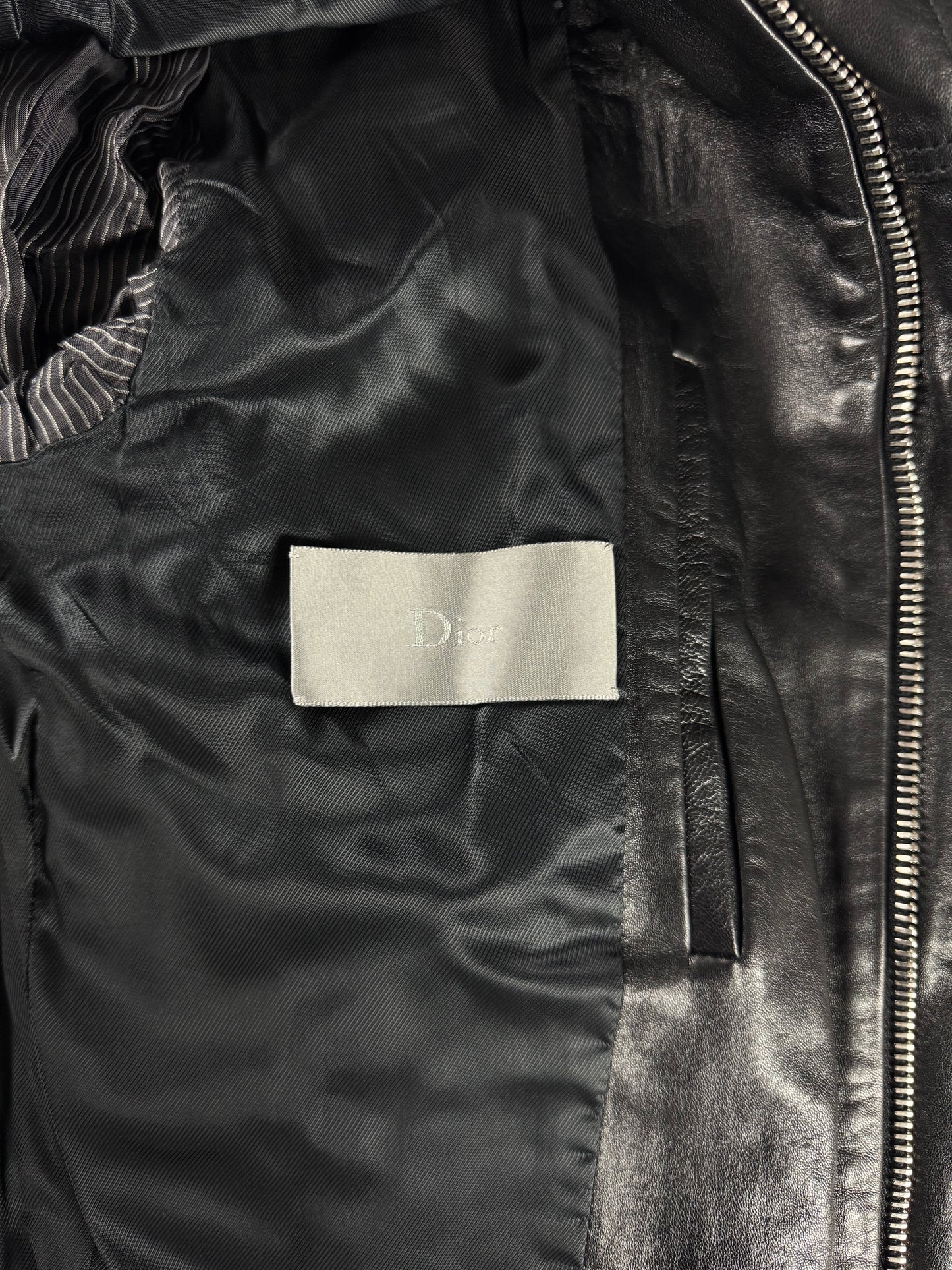Dior Homme Dark Aviator Leather Trucker Jacket SS 2008 - M