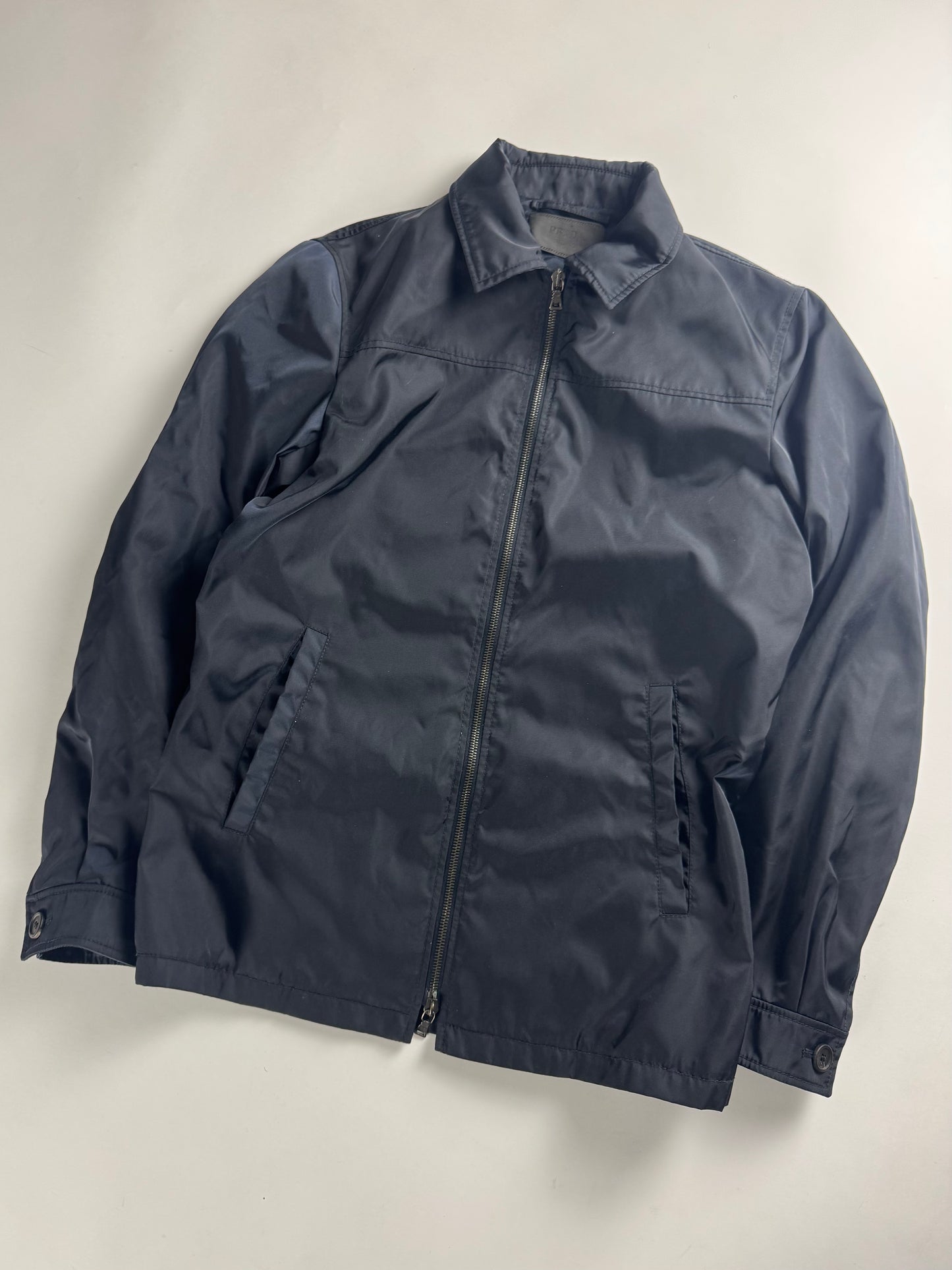 Prada Navy Double Zip Officer Minimalist Trucker Jacket FW 2011 - S