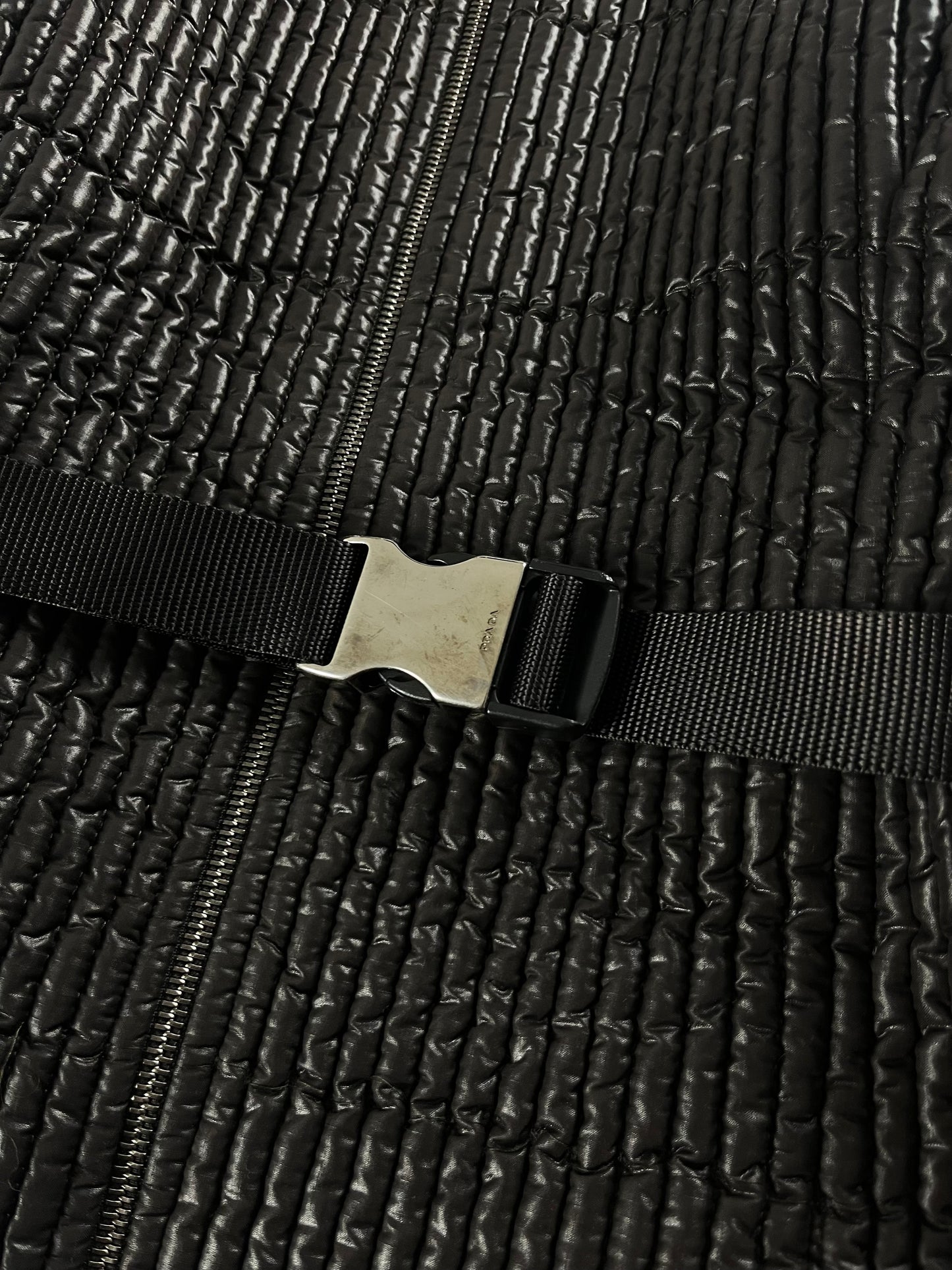 Prada Textured Plissé Nylon Belt Jacket SS 2006 - S