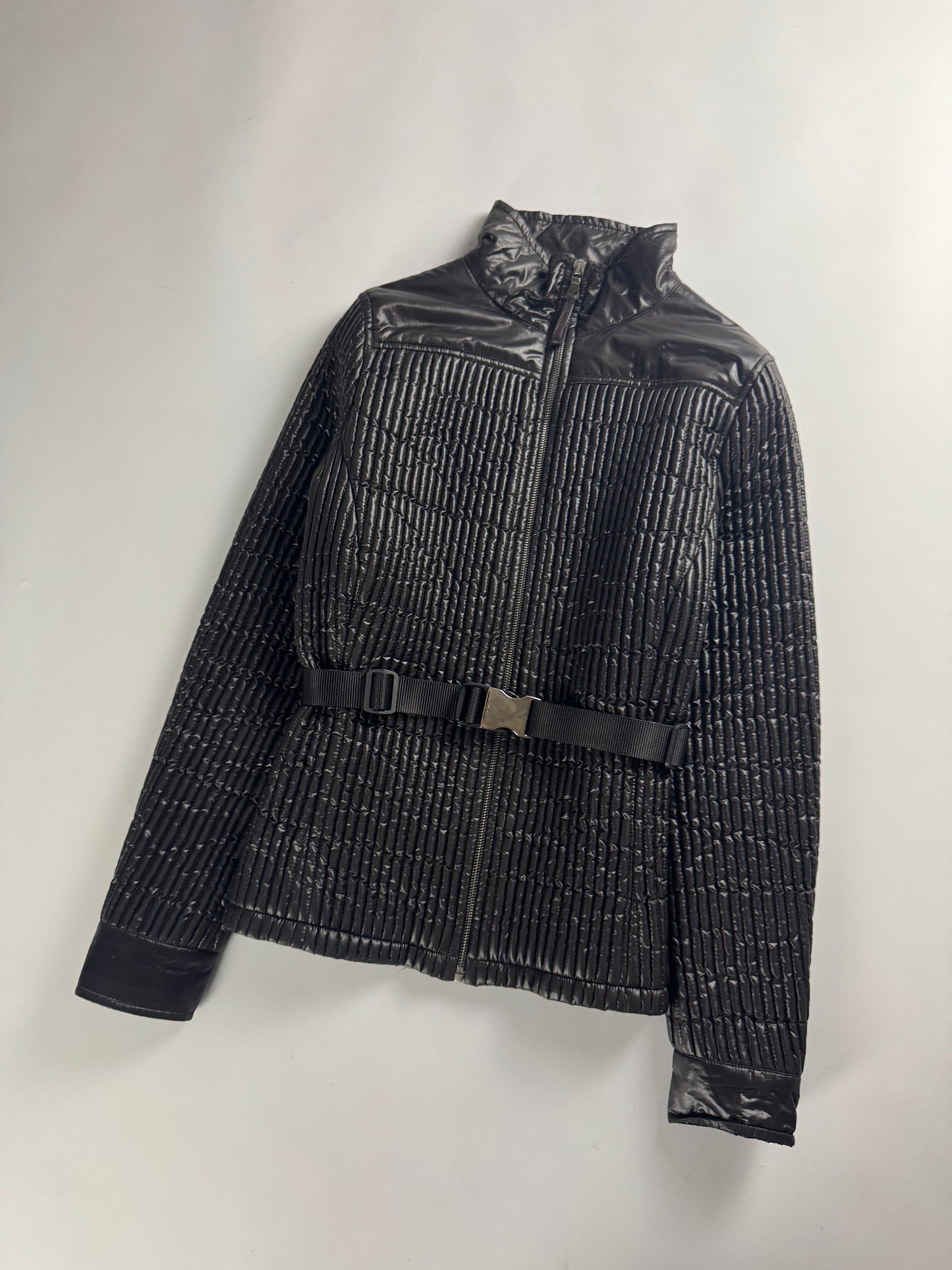 Prada Textured Plissé Nylon Belt Jacket SS 2006 - XS
