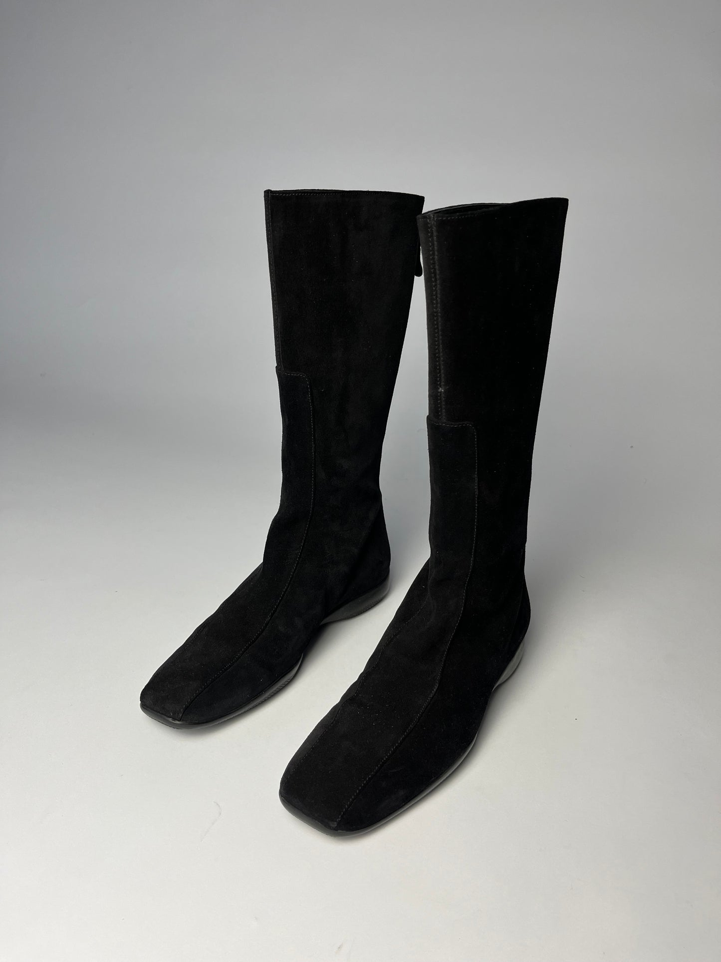 Prada Linea Rossa Black Suede Boots FW 1998 - 41 IT/42 EU