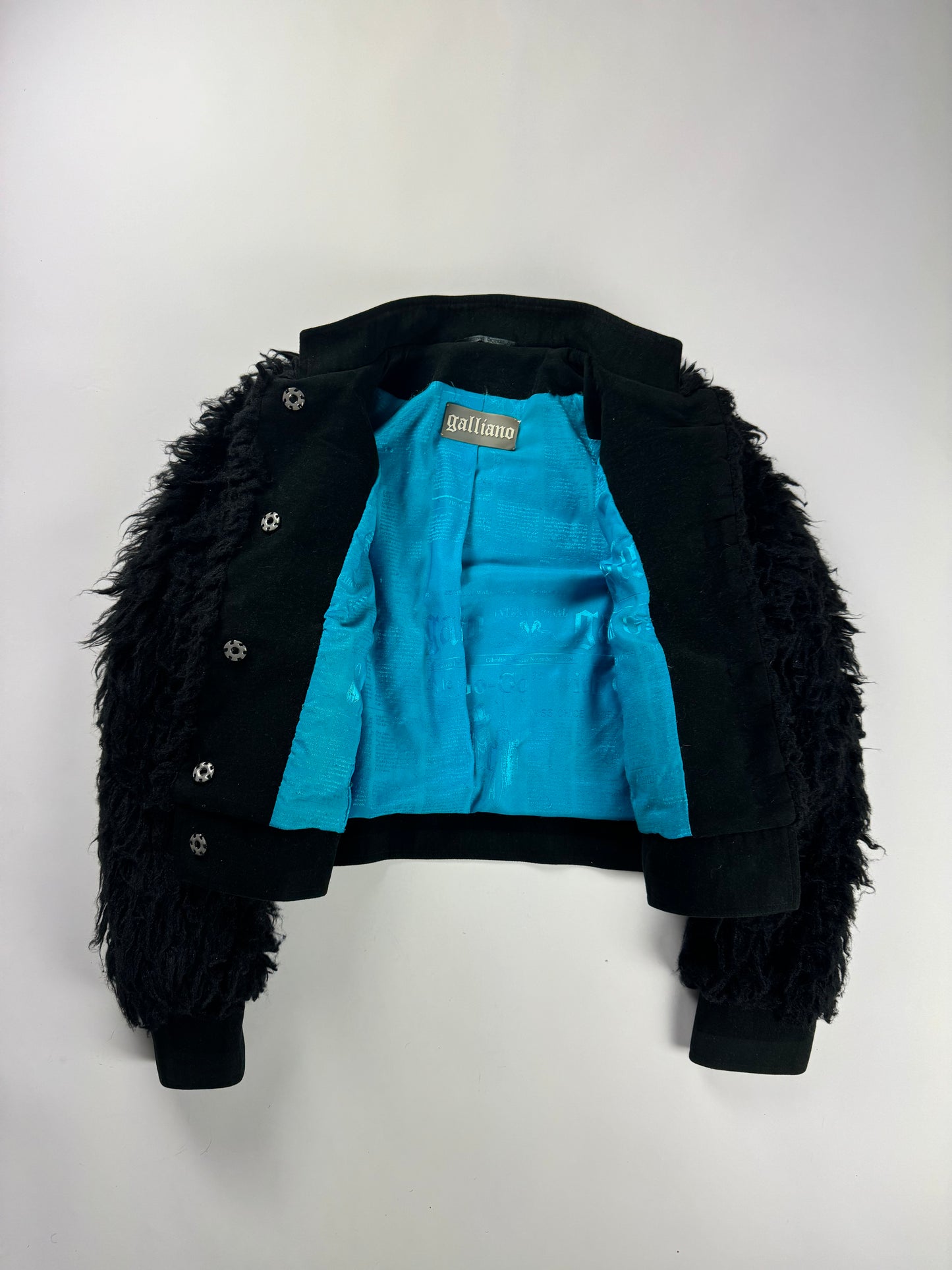 John Galliano Midnight Bloom Faux Fur Jacket 2010s - S