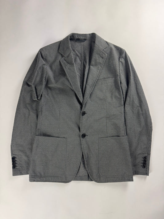 Hermès Sample Grey Textured Cotton Tailored Blazer SS 2015 - M