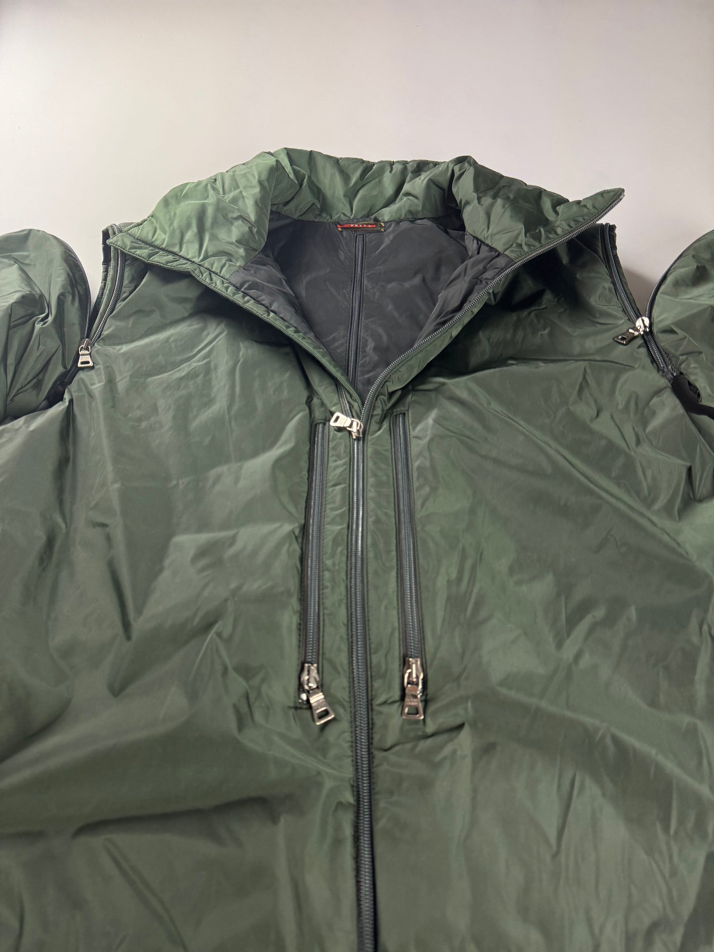 Prada Linea Rossa Convertible Arm Khaki Nylon Technical Jacket FW 1999 - XL