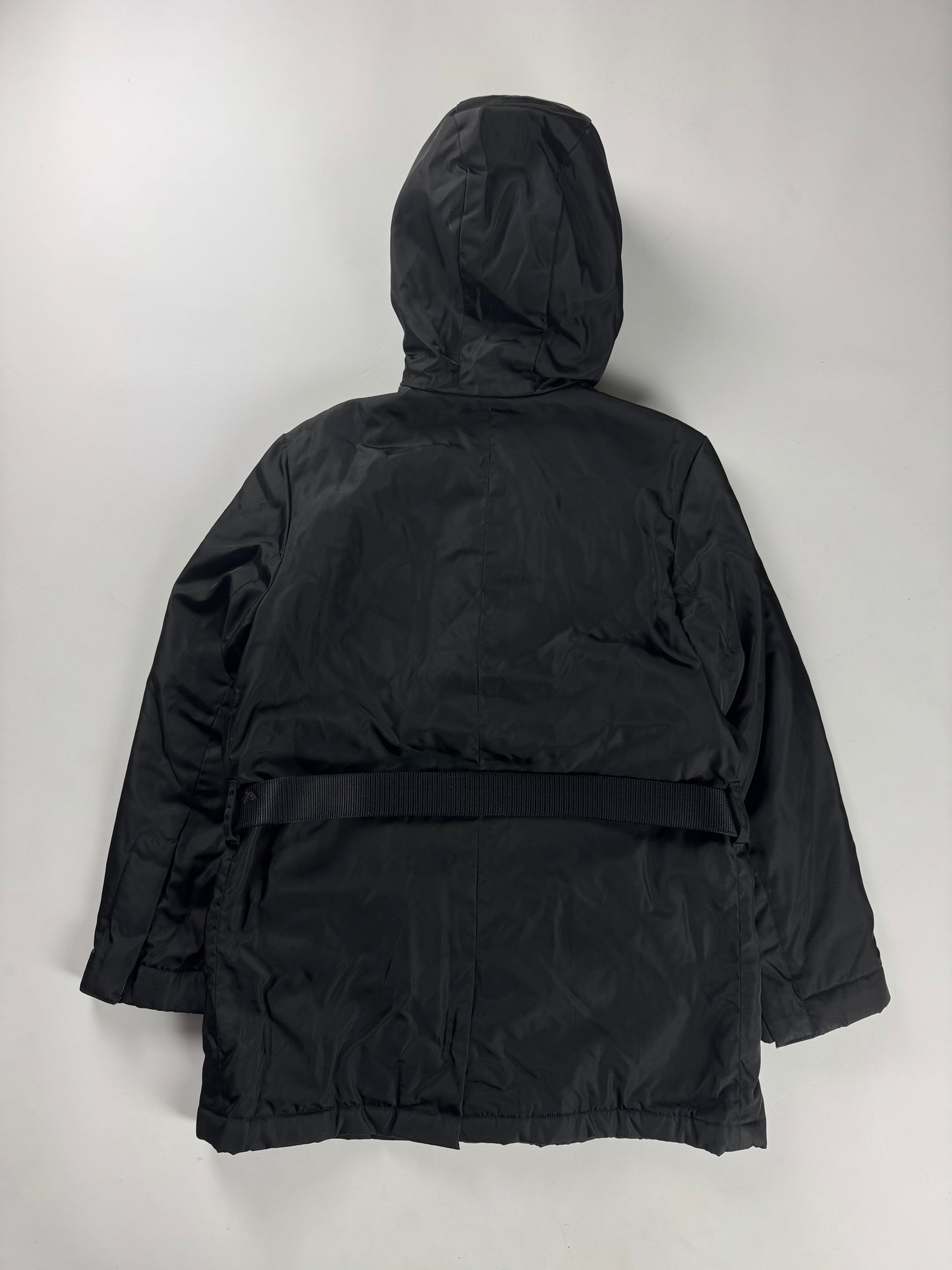 Prada Strapped Belted Nylon Hooded Coat FW 1999 - S