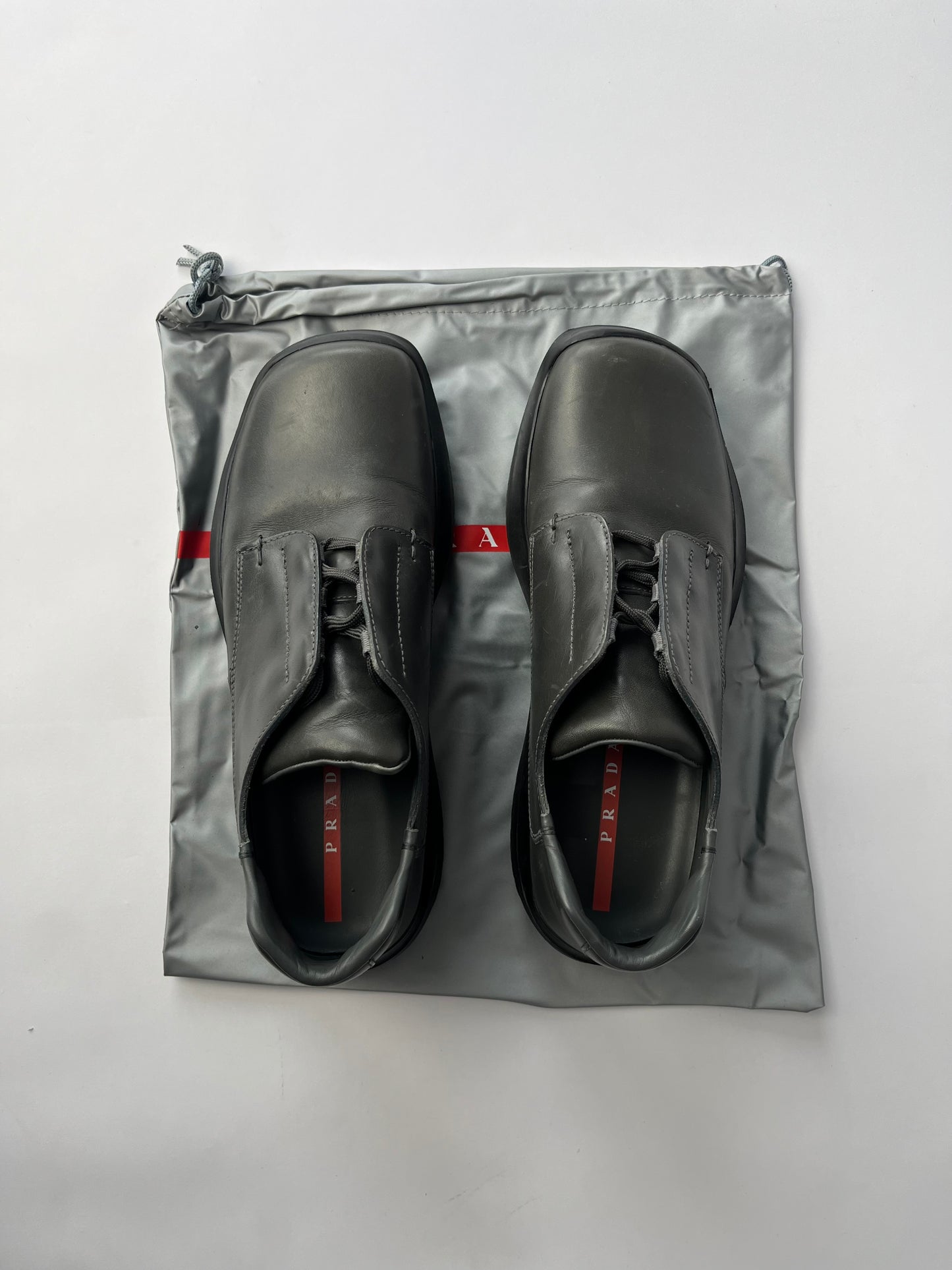 Prada Linea Rossa Black Leather Trainers FW 1999 - 44 EU