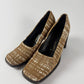 Prada Tweed Striped Print Microfiber Heel Pumps SS 1996 - 40 IT/41 EU