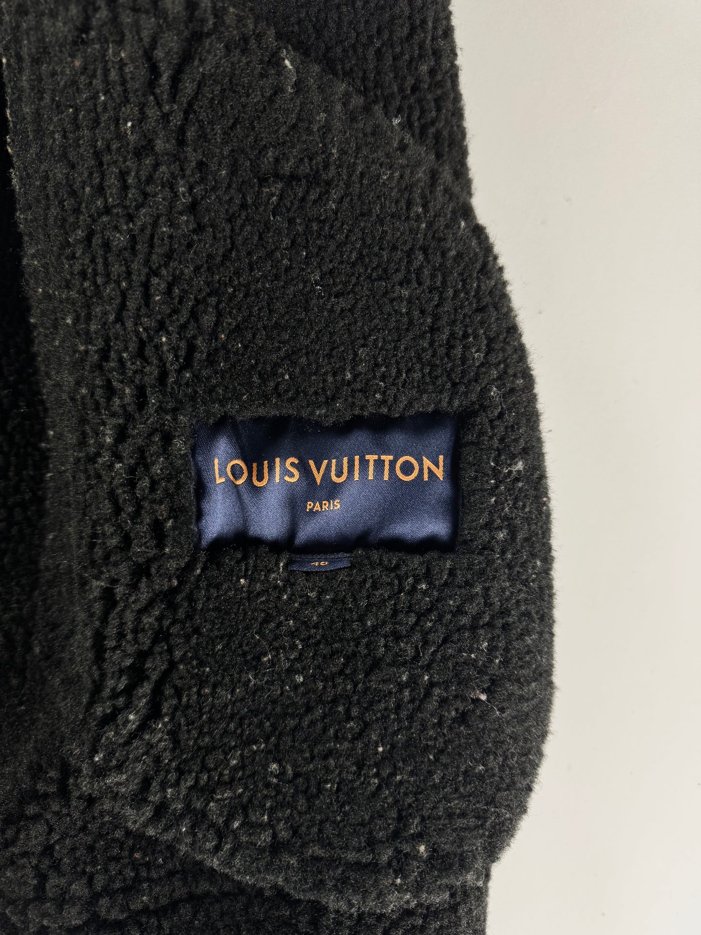 Louis Vuitton Sample Military Olive Shearling Leather Trimmed Bomber Jacket FW 2018 - M