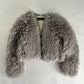 Louis Vuitton Sample Light Grey Fur Crop Jacket FW 2015 - S