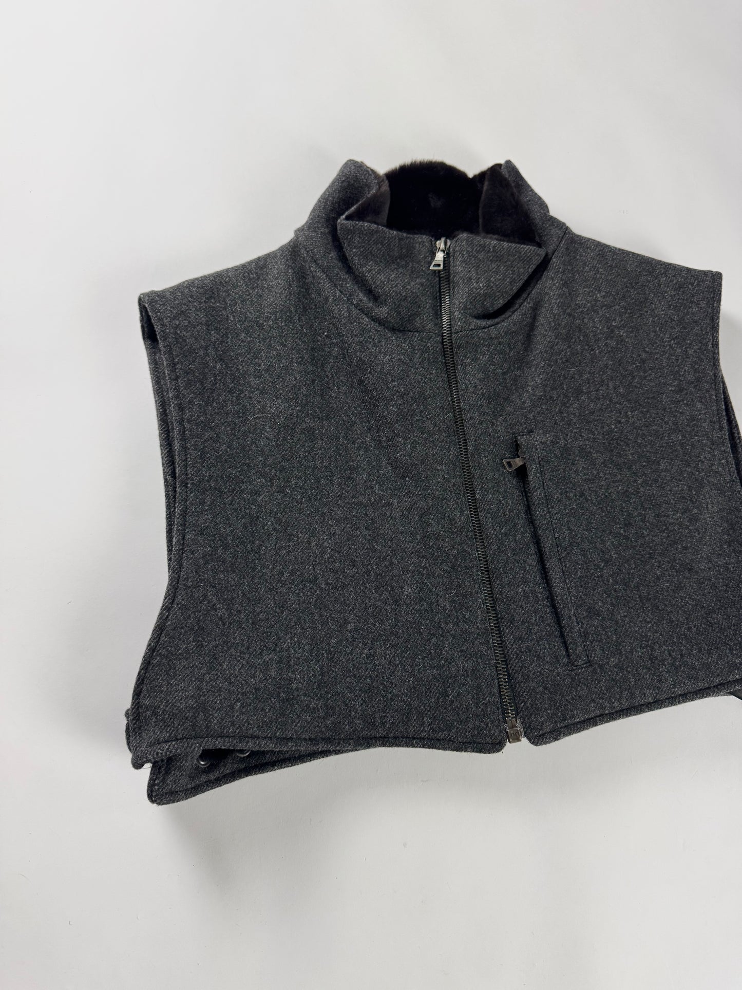 Prada Fur Lining Cropped Vest FW 2001 - L