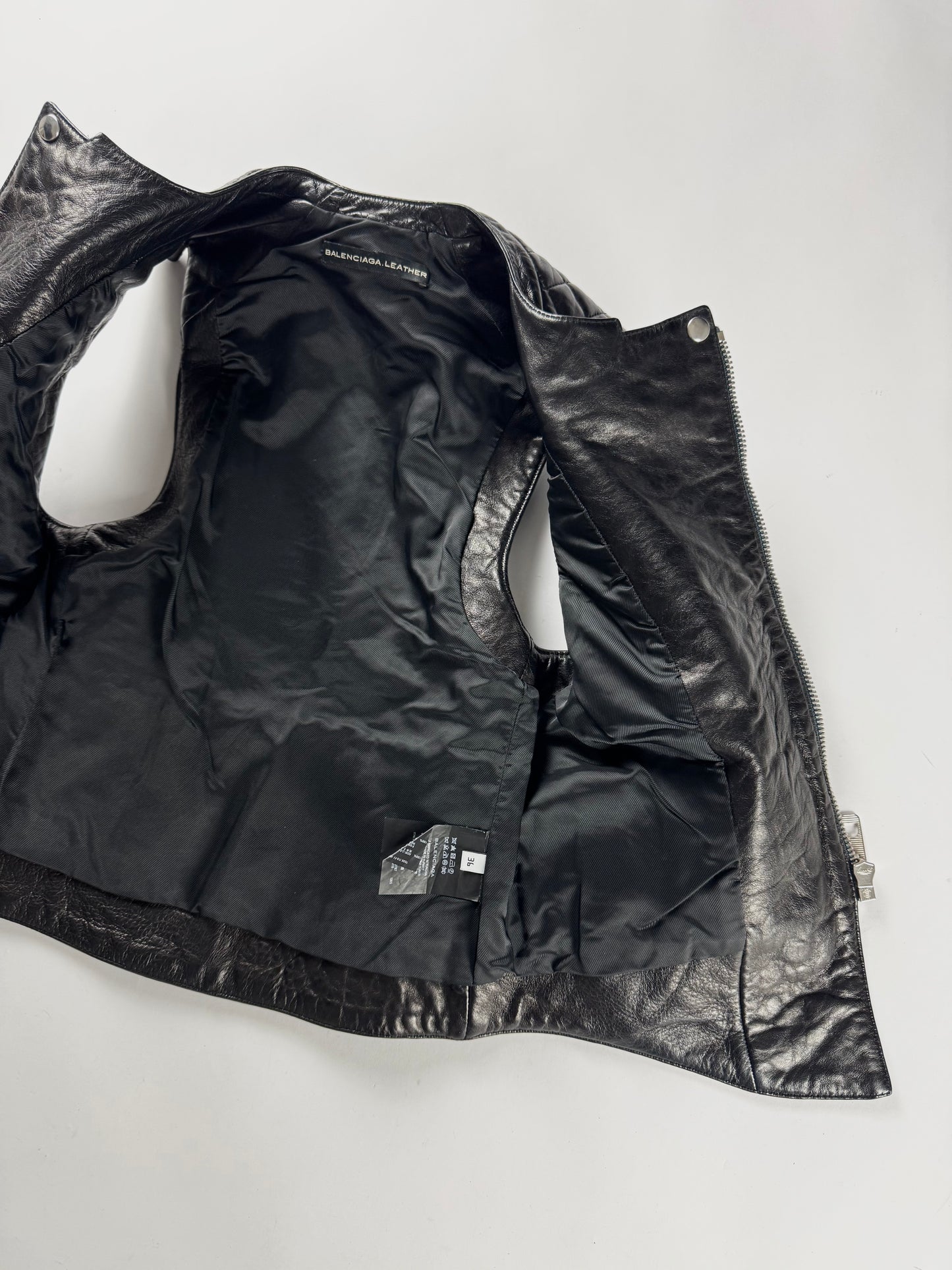 Balenciaga Nicolas Ghesquière Leather Bicolor Quilted Shoulders Vest SS 2011 - S